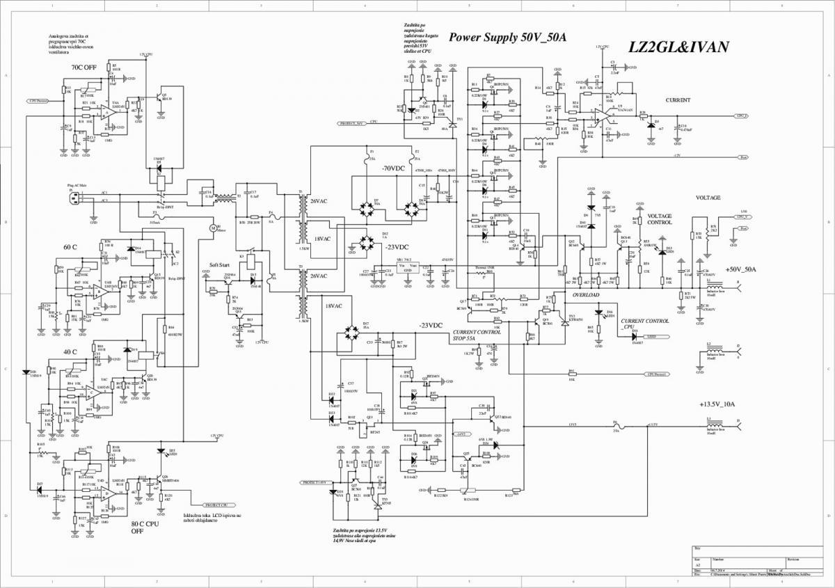 Analog Power Supply 50V/50A Schematics
